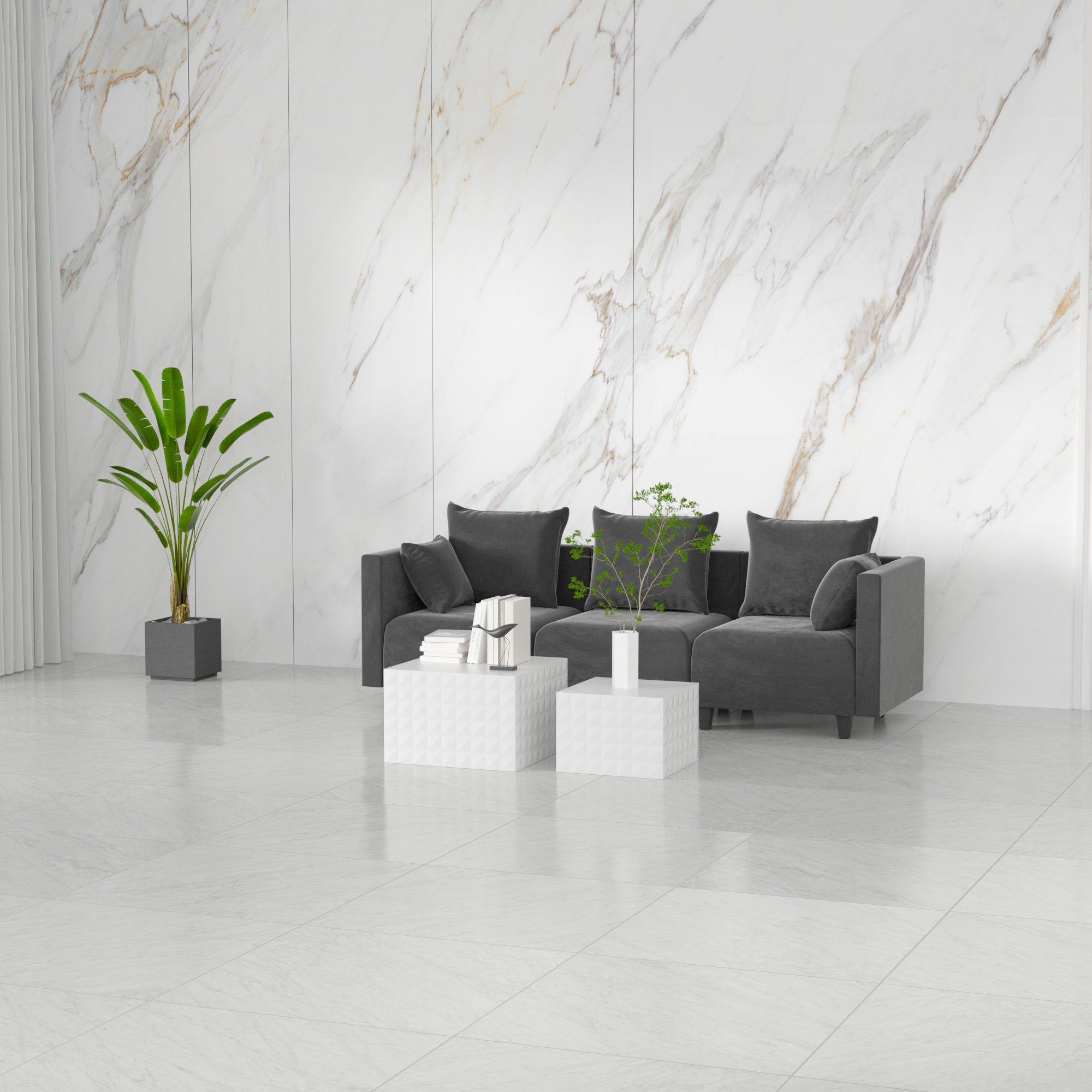 Sectional Sofa L Shape Modular Couch - Grey