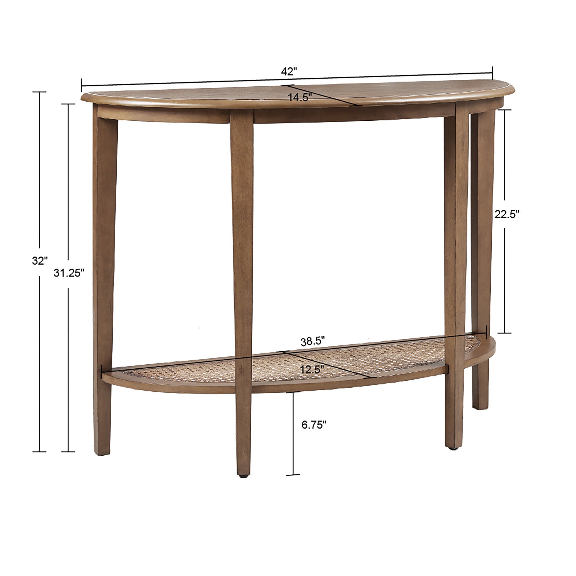 Rhodes Half Moon Console Table - Brown