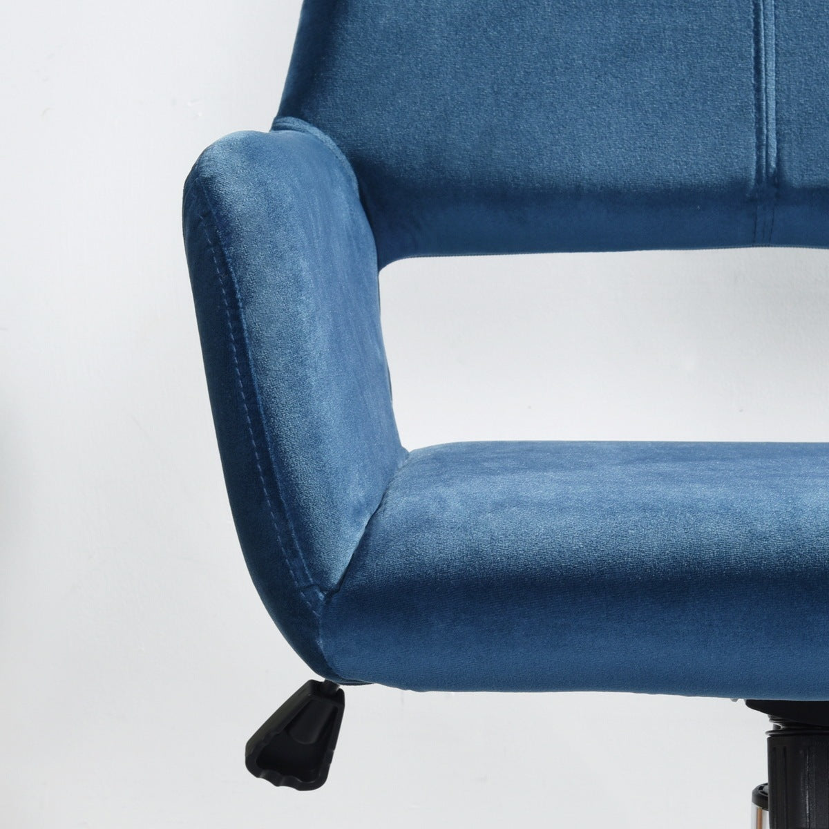 Modern Velvet Upholstered Adjustable Swivel Office Chair - Blue
