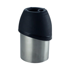 Plastic Fin Cap Pet Travel Water Bottle in Stainless Steel, Small - Silver and Black