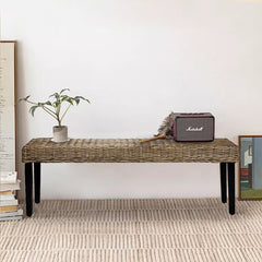 Rattan Bench - Grey
