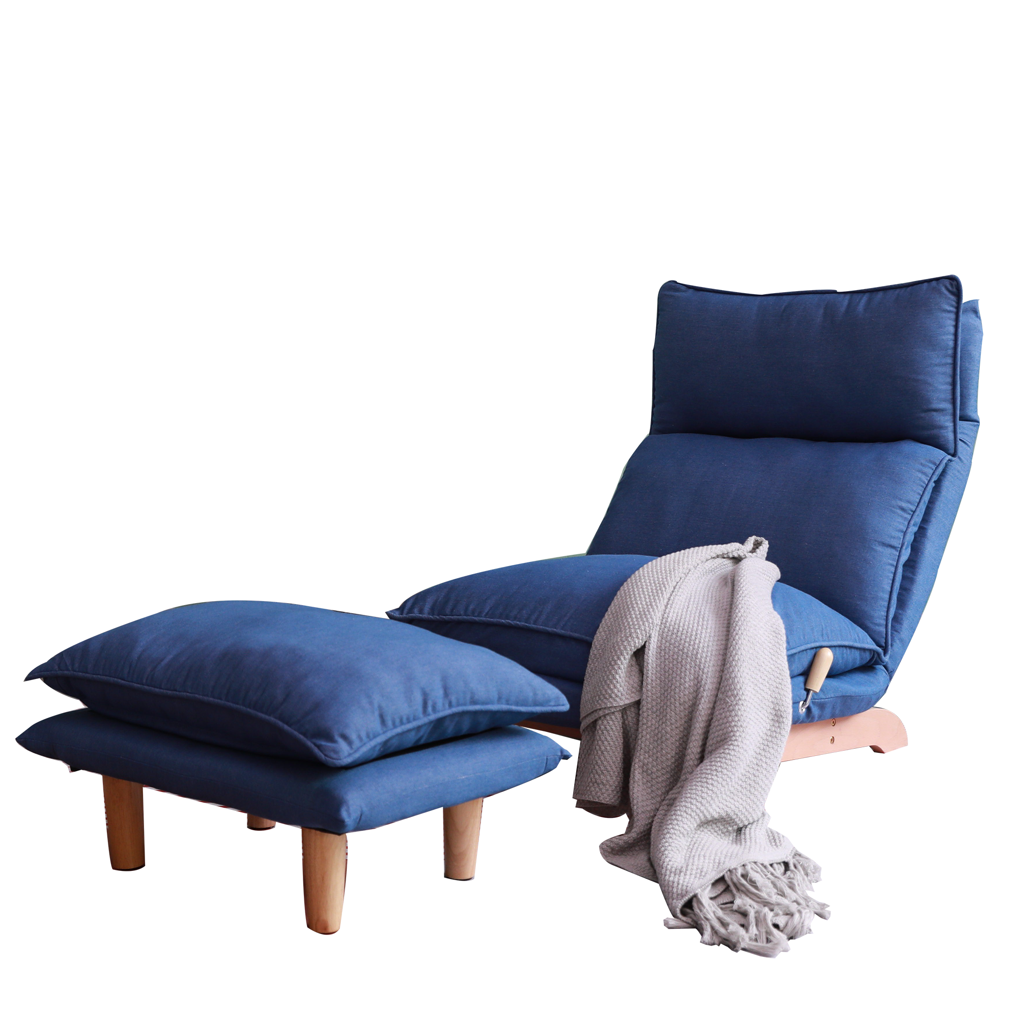 Lazy Sofa Reclining Chair - Dark Blue