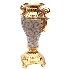 Chrome Plated Crystal Embellished Ceramic Vase