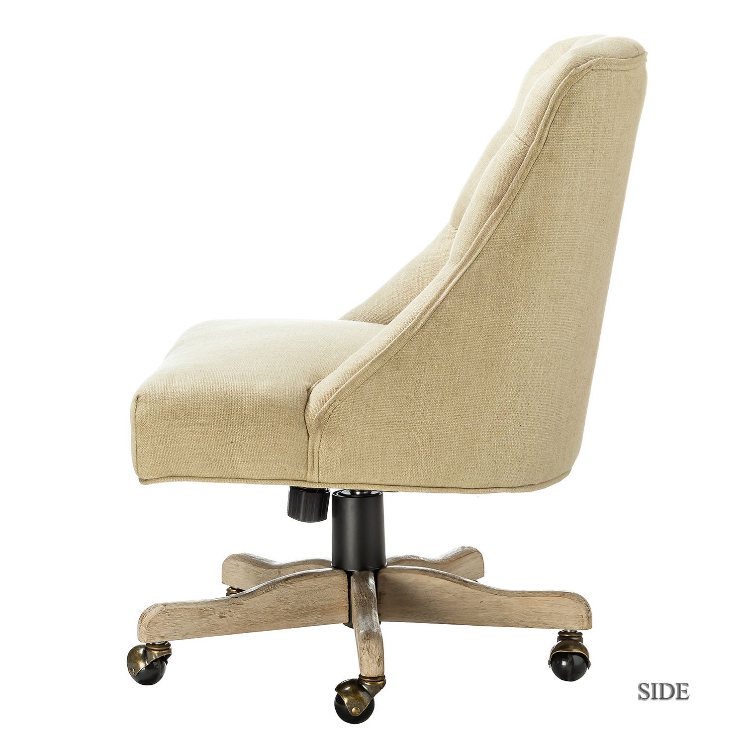 Modern Office Chair with Tufted Back - Beige