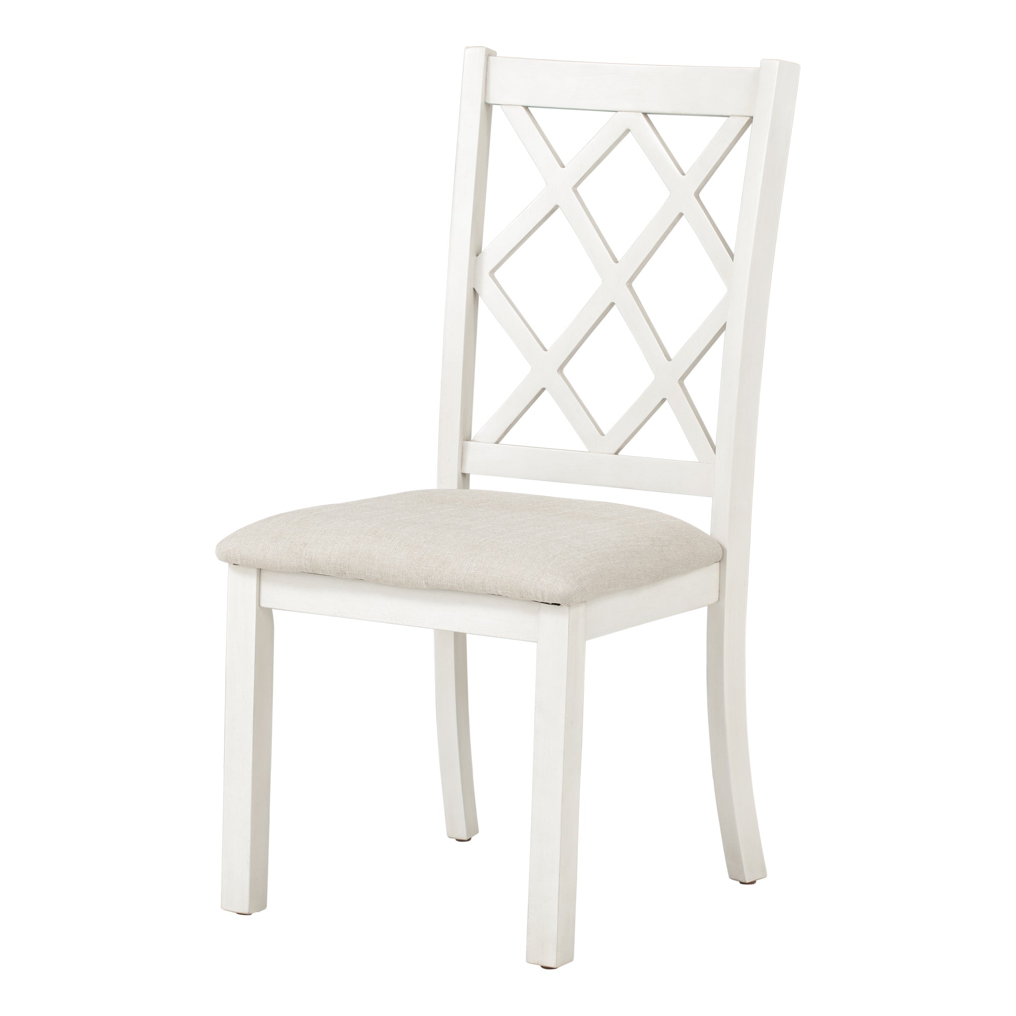 Solid Wood Upholstered Dining Chairs (Set of 4) - Beige