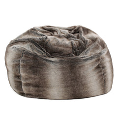 Modern Glam Faux Fur 3 Foot Bean Bag - Grey Taupe