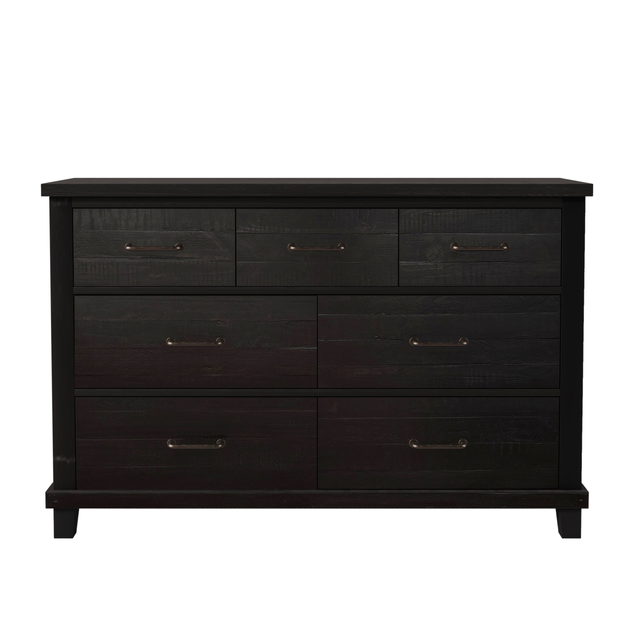 Rustic Farmhouse Style Solid Pine Wood Seven-Drawer Dresser
