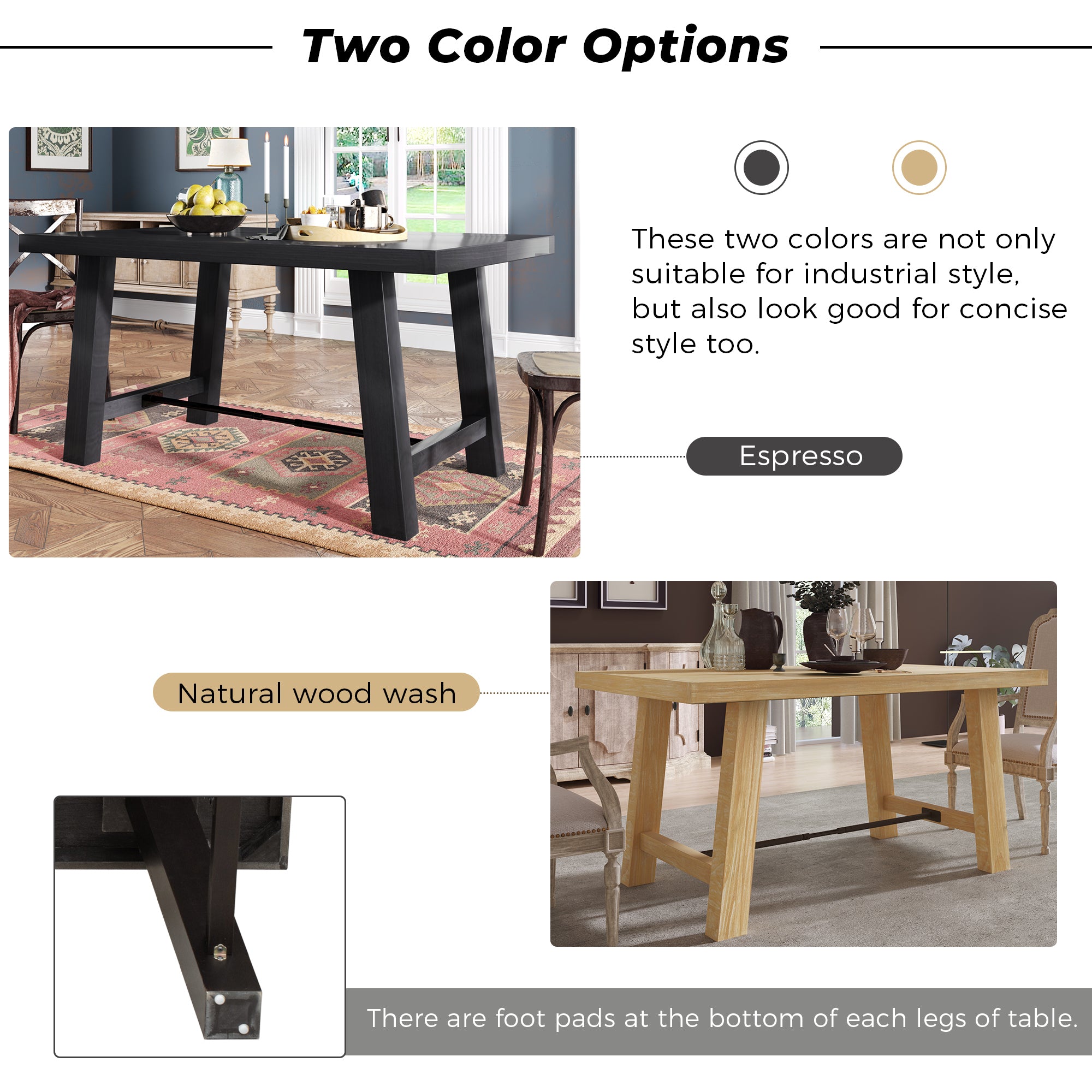 Dining Rectangular Table, Seats up to 6 - Espresso