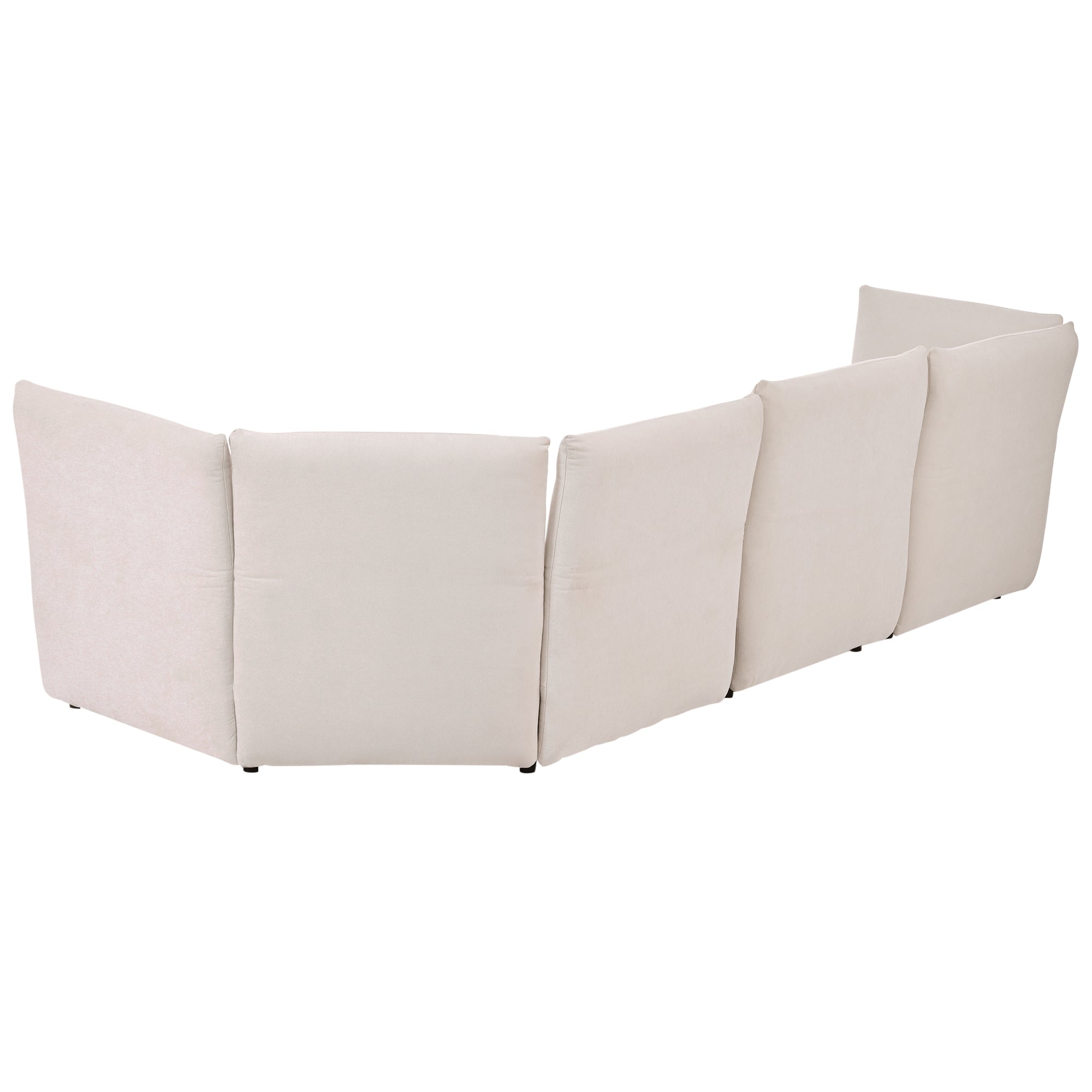 Stylish Sofa Set with Polyester Upholstery with Adjustable Back with Free Combination for Living Room - Beige