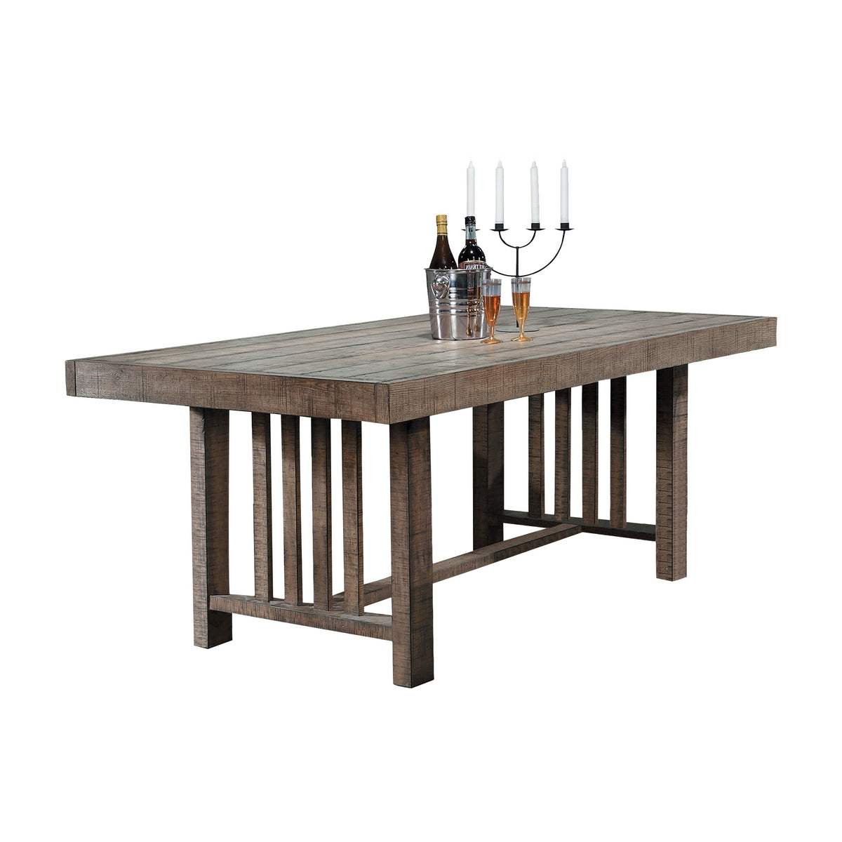 Classic Stye Dining Table 1pc Distressed Light Brown Finish Wood Rustic Design Dining Furniture (without chiars)