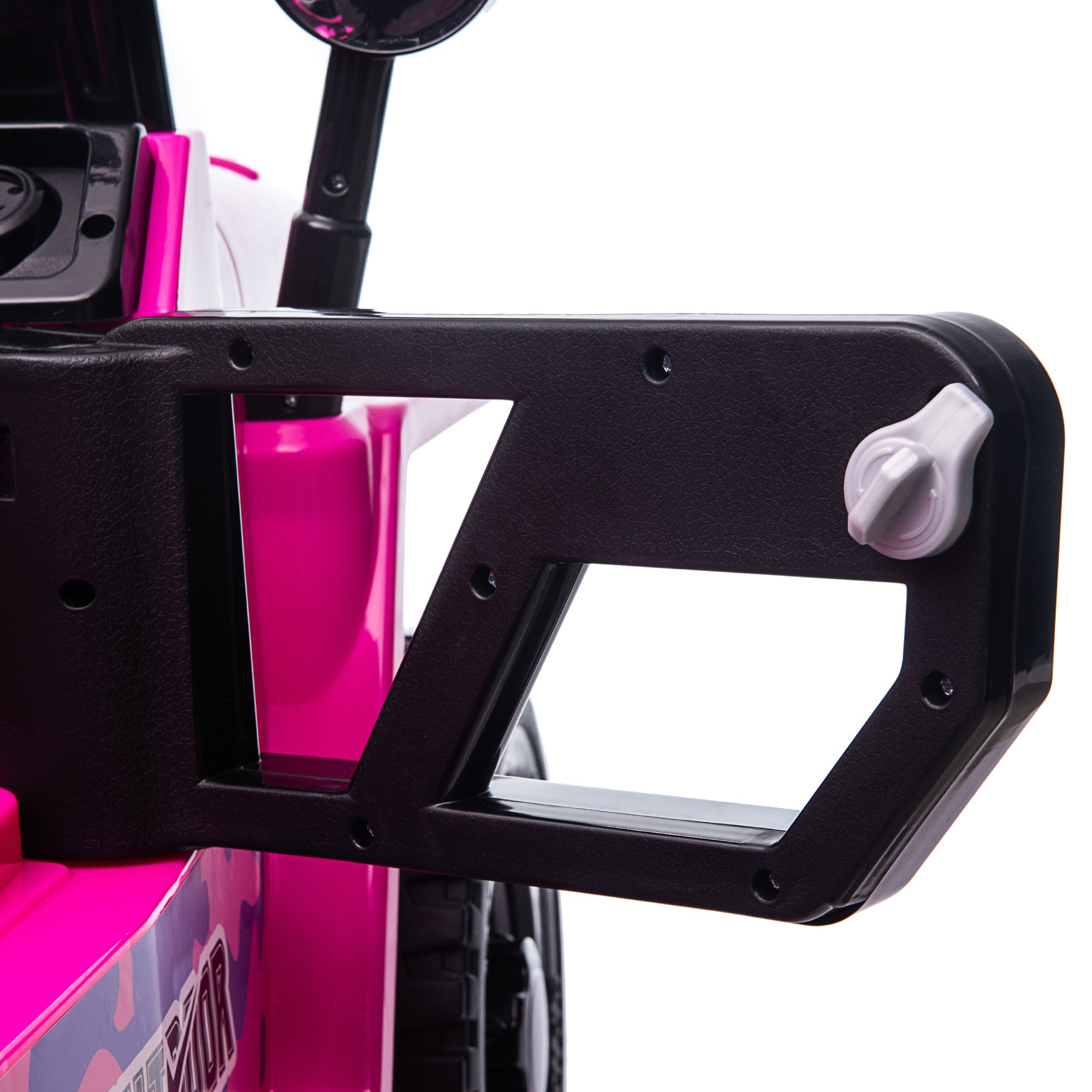 12V Kids Ride On Truck Car, Power Wheels with LED Lights Horn Openable Doors, Electric Vehicle Toy for 3-6 Ages - Pink