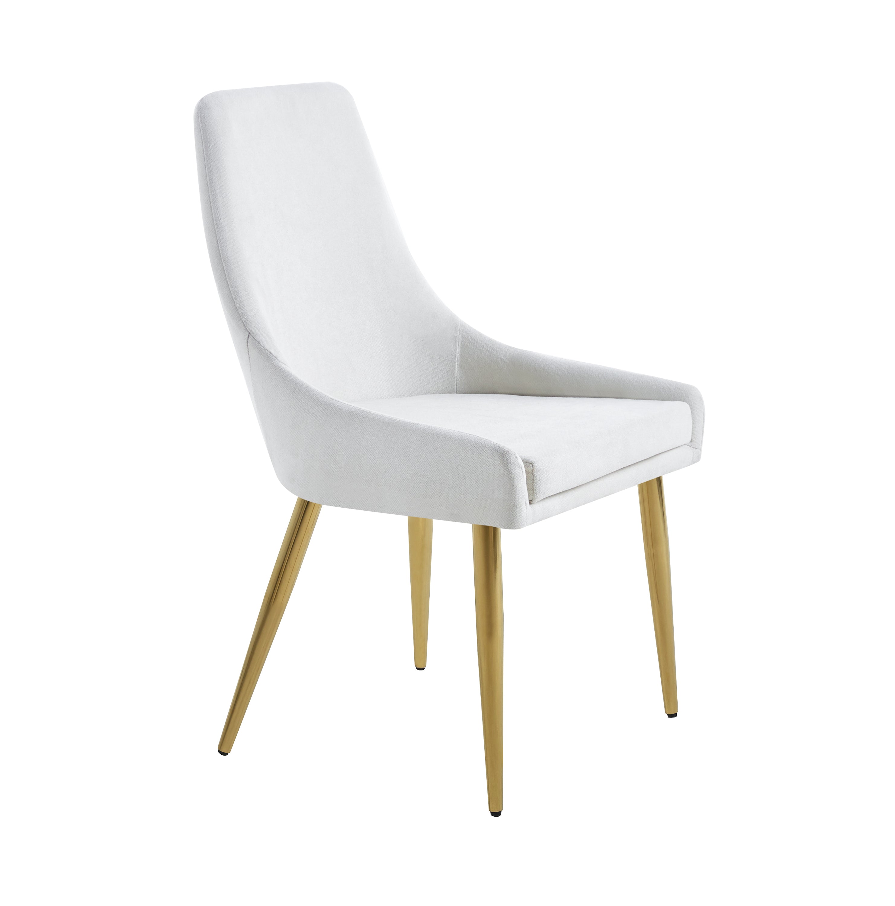 Dining Chairs Classical Appearance and Stainless Steel (Set of 2) - White and Gold