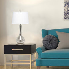 Mercury Vase Table Lamp with White Fabric Shade