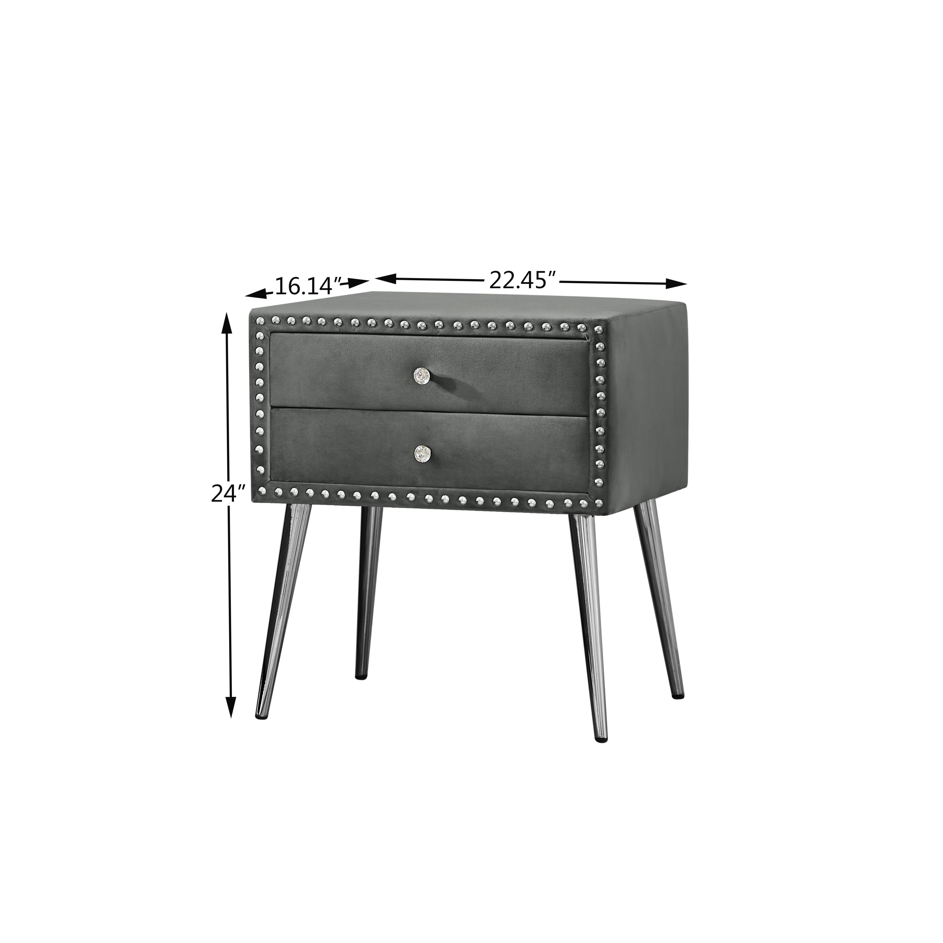 King Bed + 2 Nightstands - Gray
