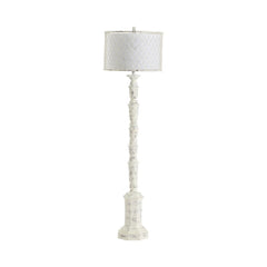 Whitewash Hand-Finished Floor Lamp, Linen Hardback Drum Shade