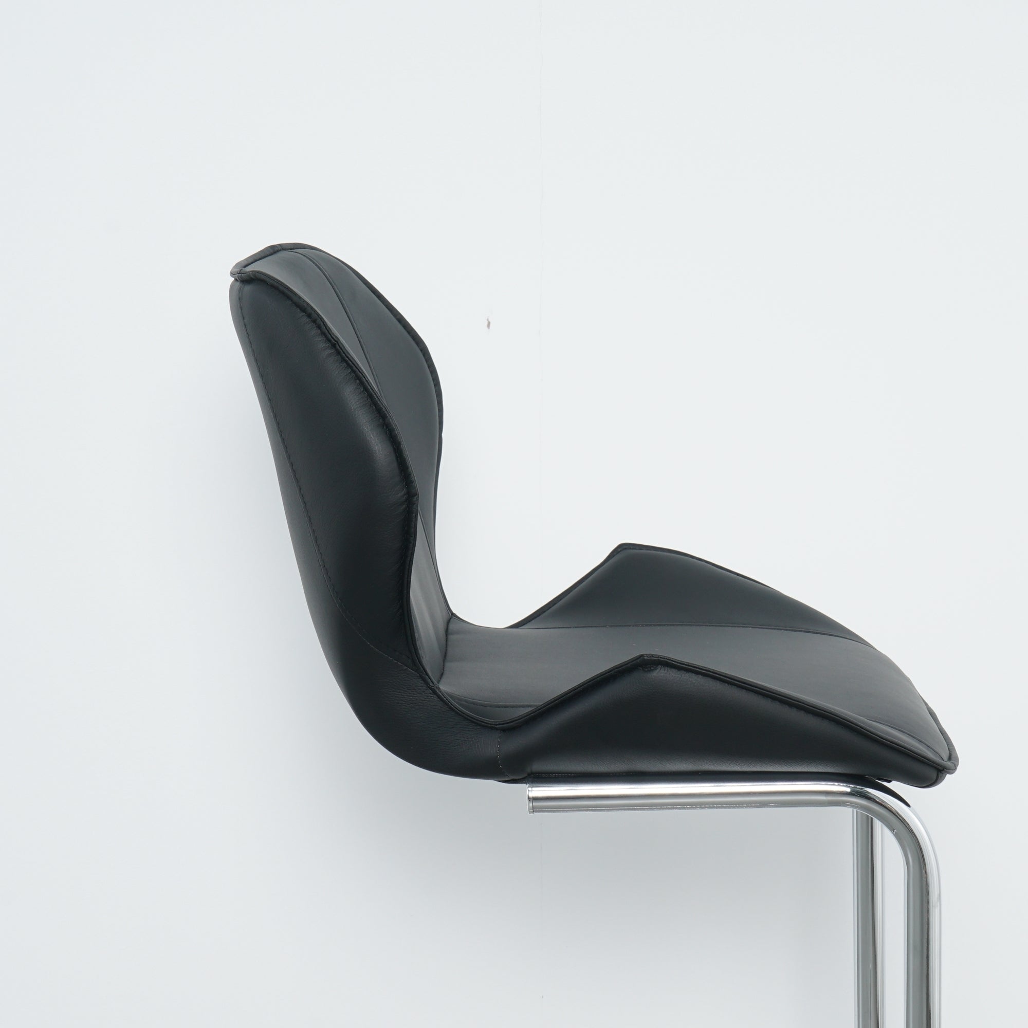 Modern Design Bar Chair with Metal Legs (Set of 4) - Black
