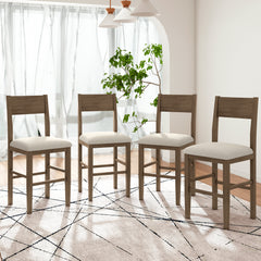 Farmhouse Counter Height Dining Chairs (Set of 4) - Brown