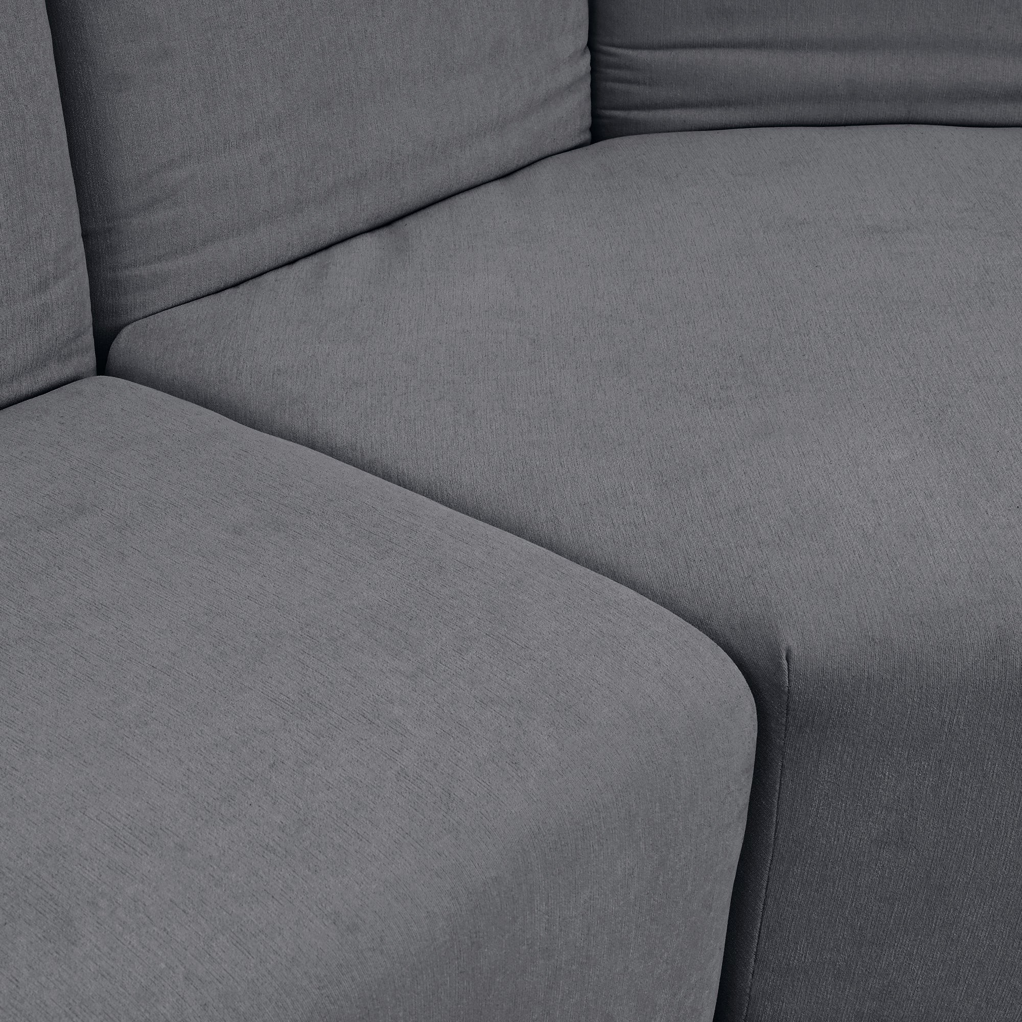 Stylish Sofa Set with Polyester Upholstery with Adjustable Back with Free Combination for Living Room - Gray