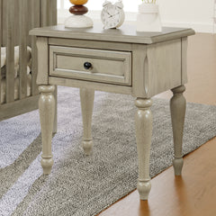 Solid Wood One-Drawer Nightstand - Stone Gray