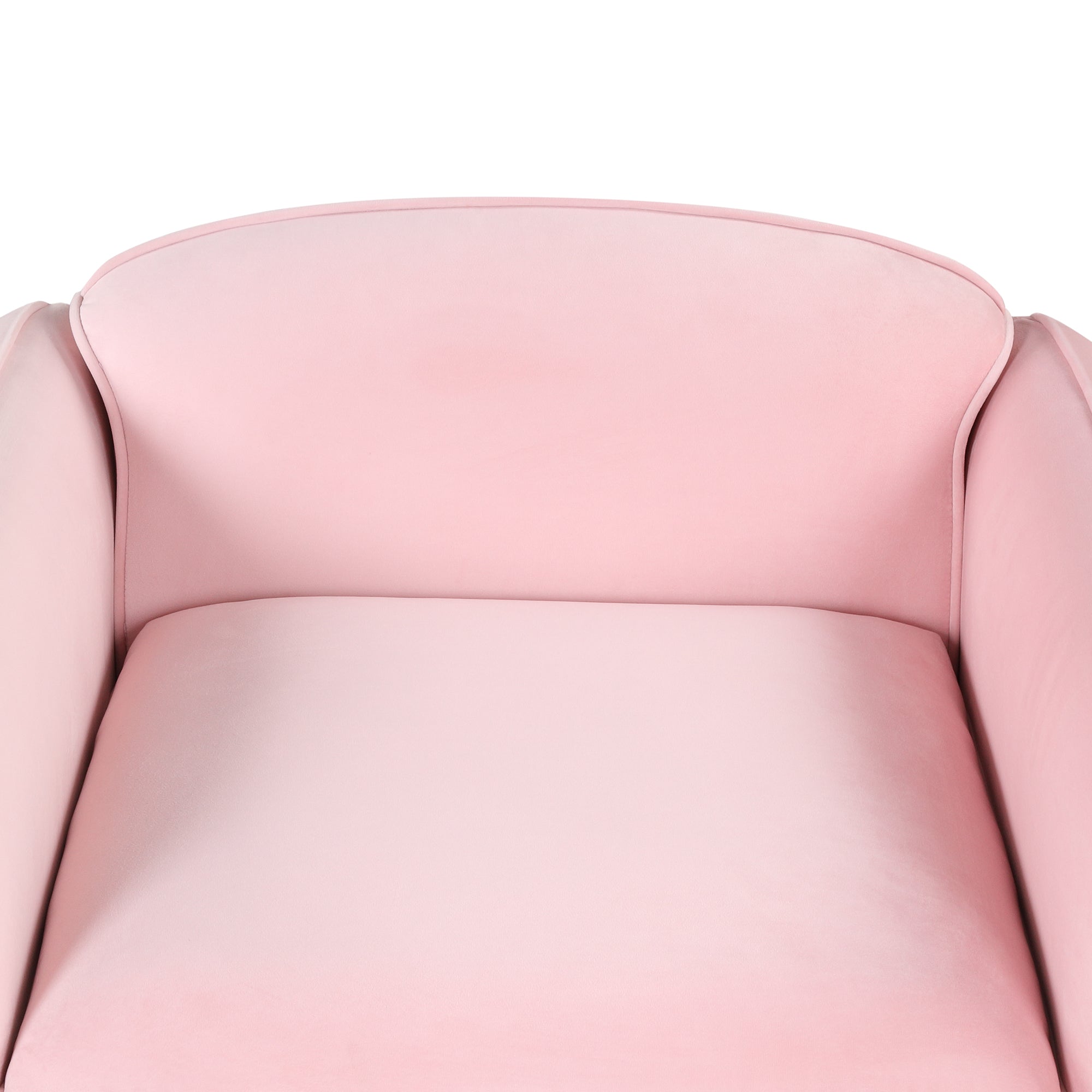 MAICOSY Modern Armchair with Ottoman Fabric Single Sofa Foot Rest & Pillow Pink