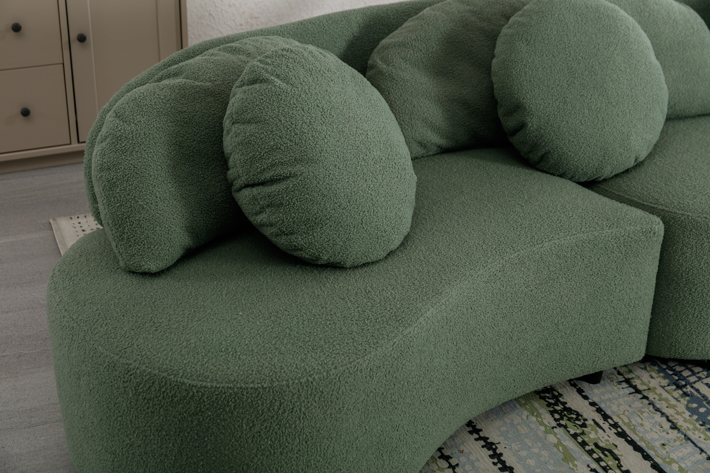 103.9" Modern Living Room Sofa Velvet Upholstered Couch Furniture - Green