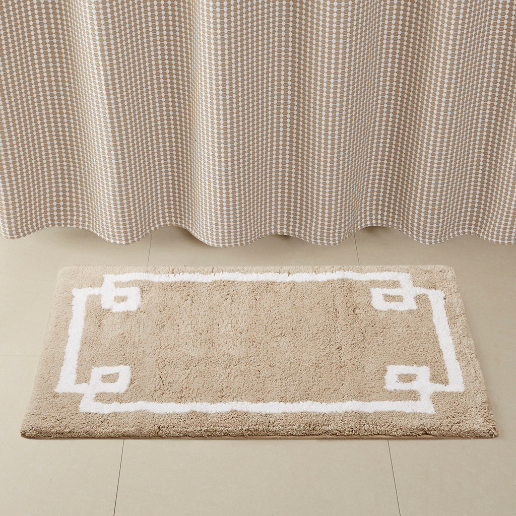 Cotton Tufted Bath Rug 24x40" - Taupe Cotton