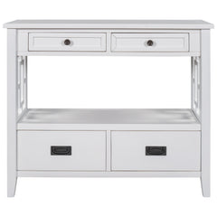 MAICOSY Modern Console Table Wooden Sofa Tables 4 Drawers Shelf Storage Entryway