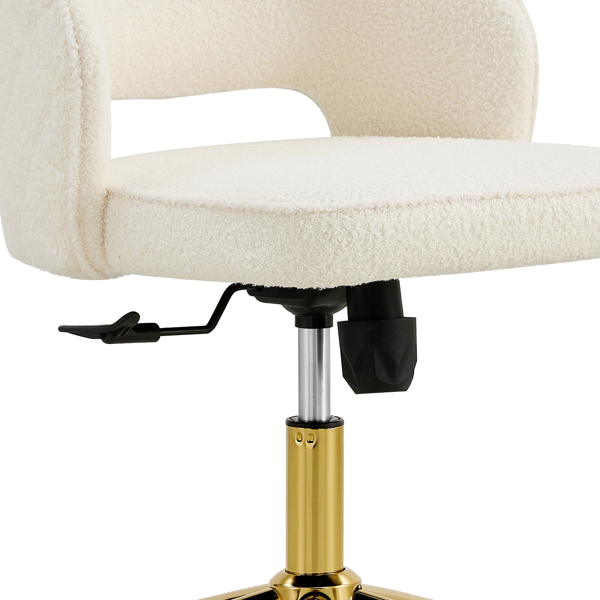 Modern Swivel Teddy Velvet Office Chairs, Adjustable 360 °- White