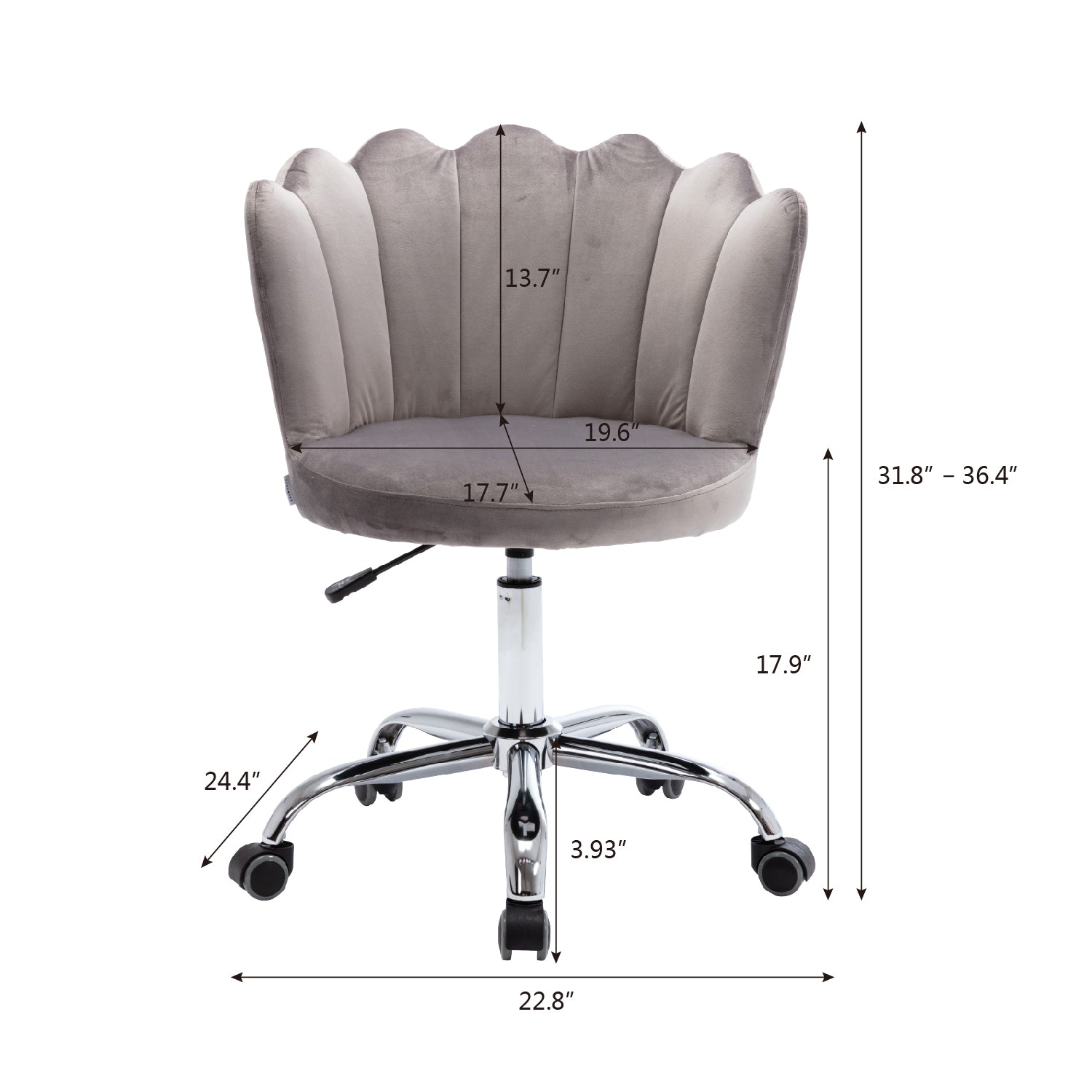 Modern Swivel Shell Chair - Grey