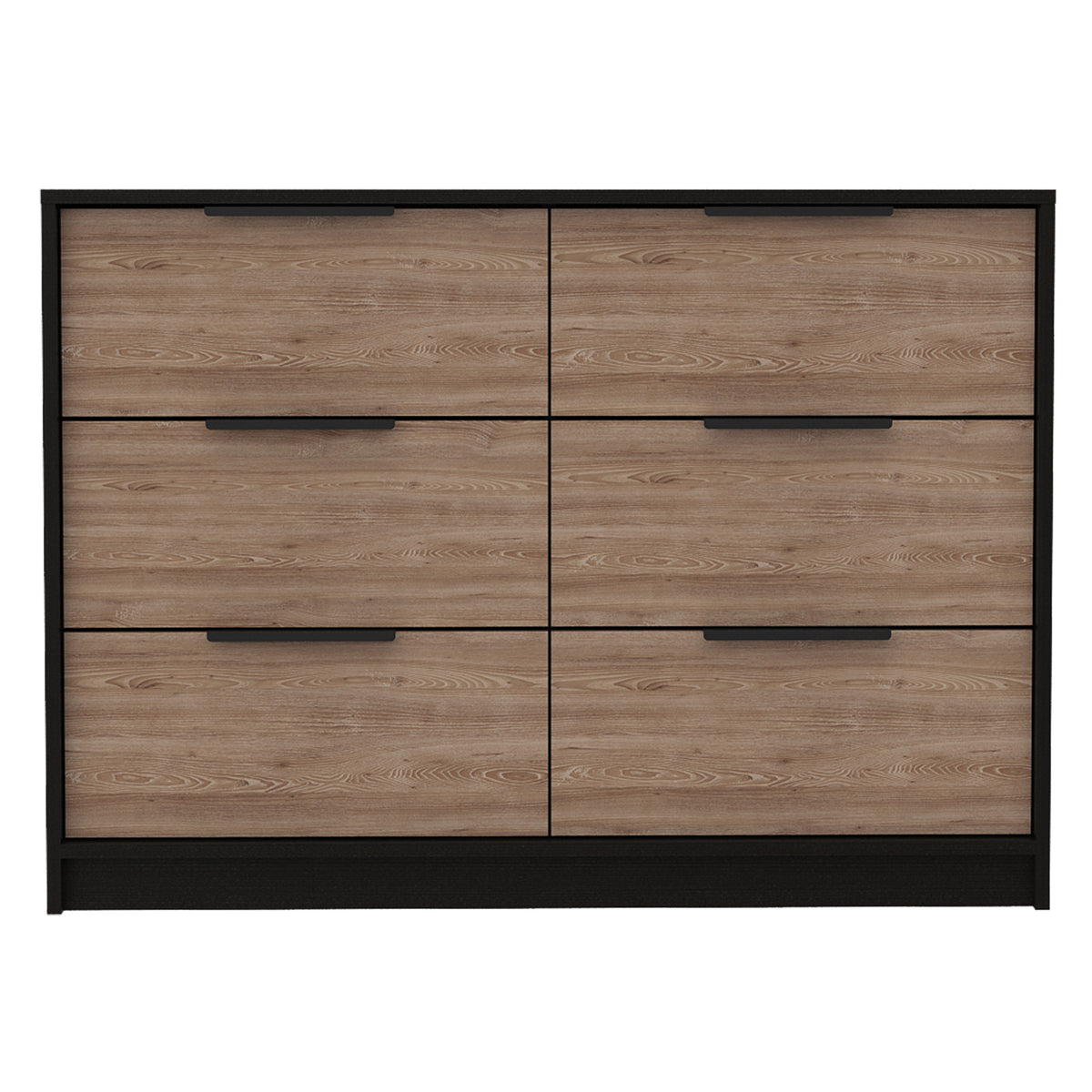 4 Drawer Double Dresser - Black / Pine