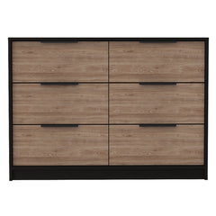 4 Drawer Double Dresser - Black / Pine