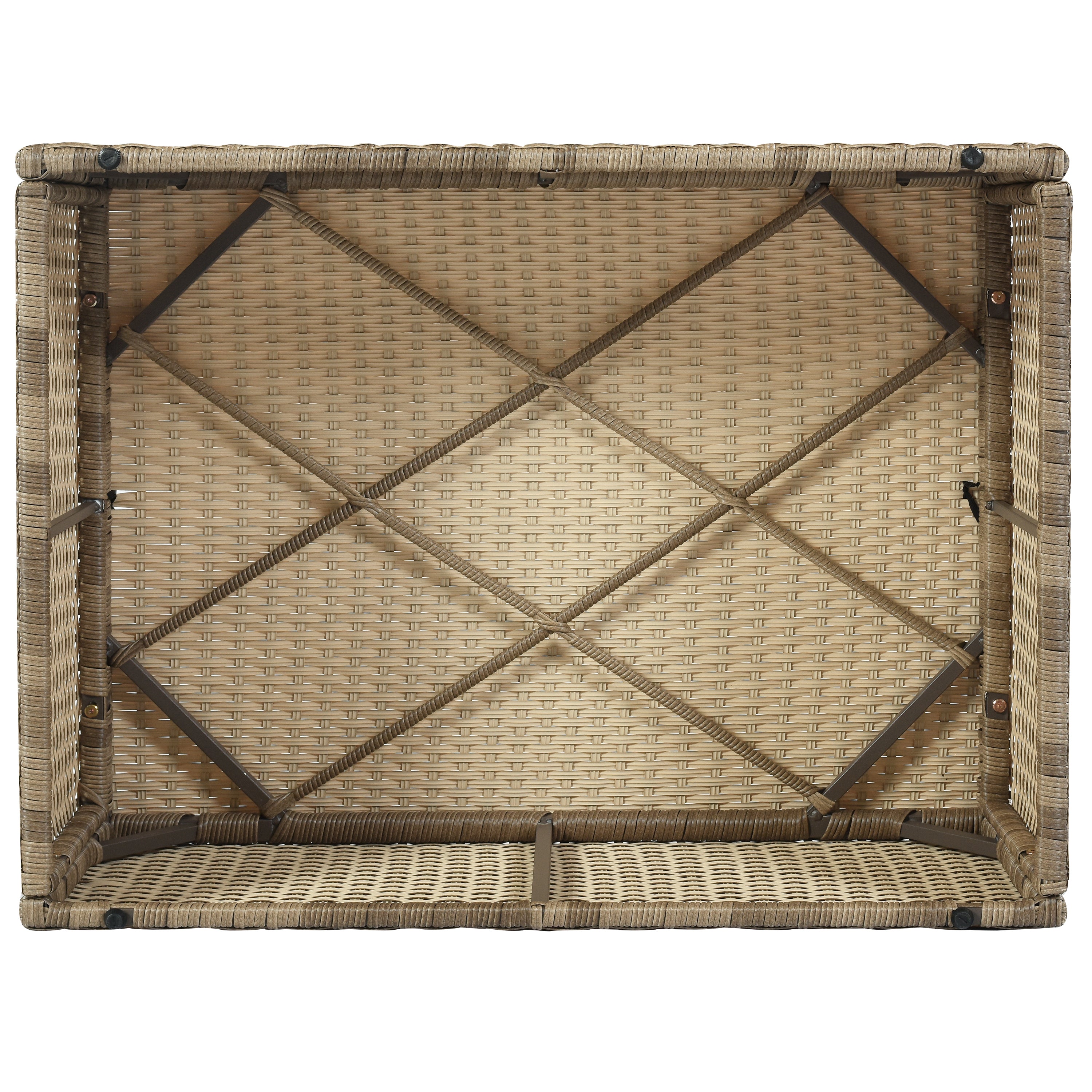 Outdoor Patio Furniture Set, 5-Piece Wicker Rattan Sectional Sofa Set - Brown and Beige