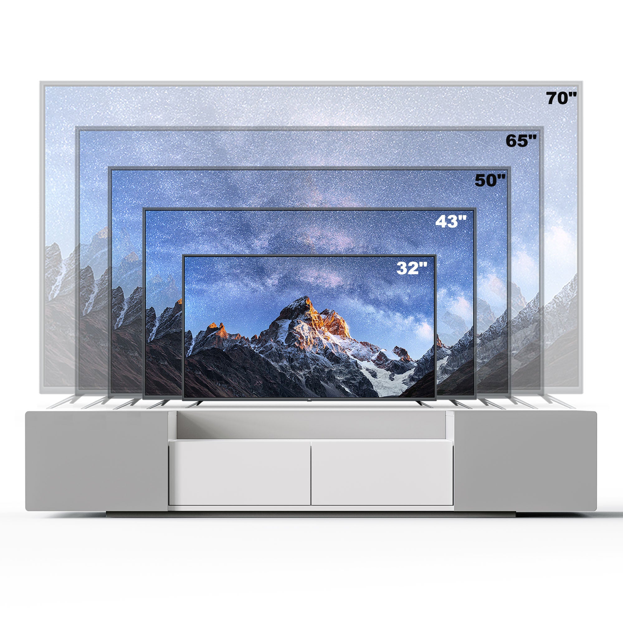 Grey TV Console 70 Inch