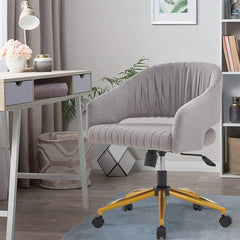 Modern Swivel High Quality Velvet Office Desk Chair - Grey