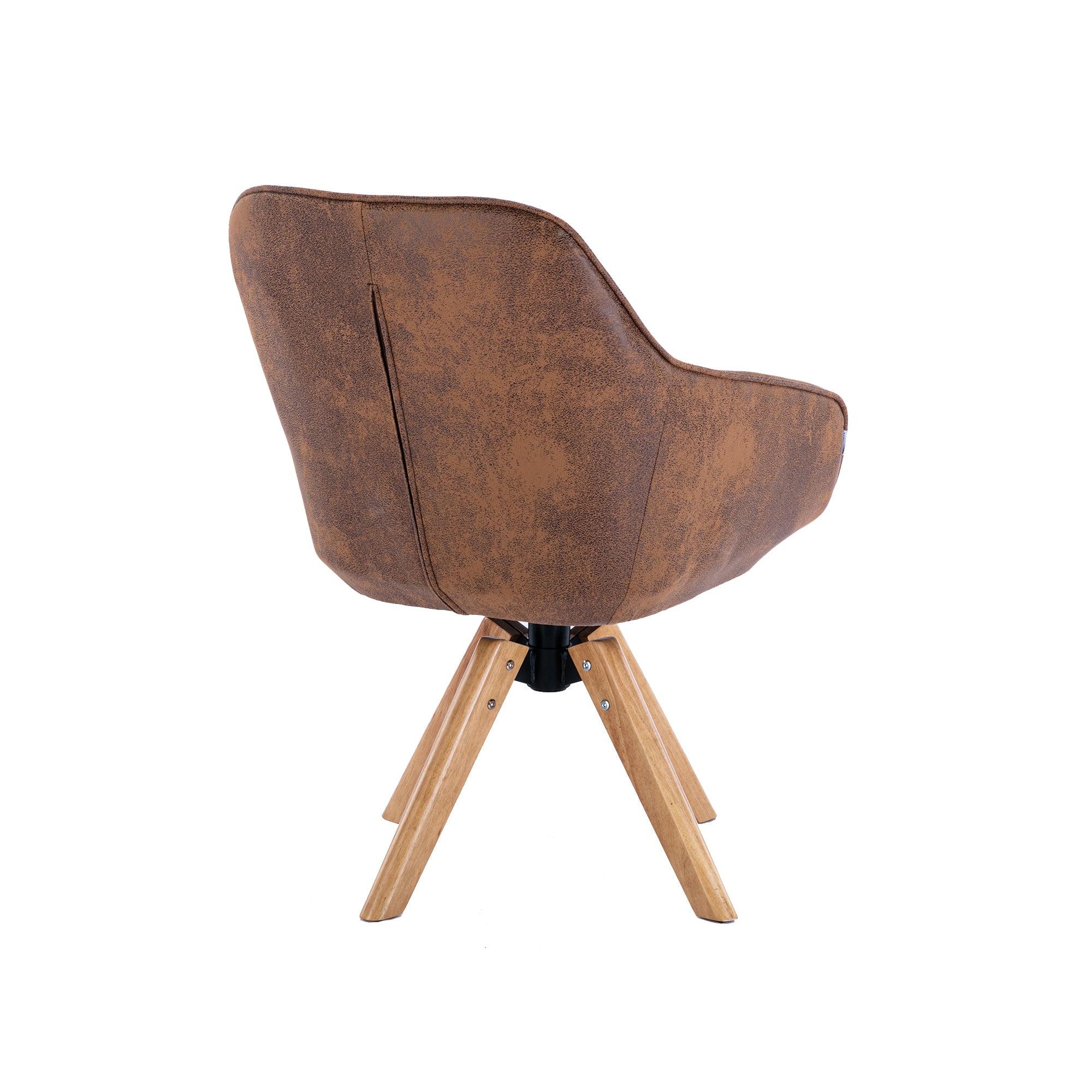 Solid Wood Tufted Upholstered Armless Chair - Coffee Brown
