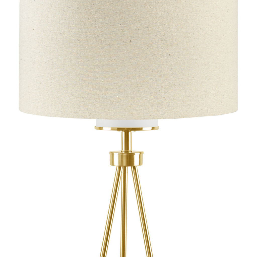 Pacific Metal Tripod Floor Lamp with Glass Shade - Gold
