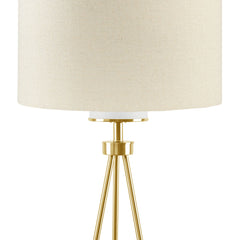 Pacific Metal Tripod Floor Lamp with Glass Shade - Gold