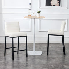 Modern Design High Counter Stool Bar Chair (Set of 2) - White