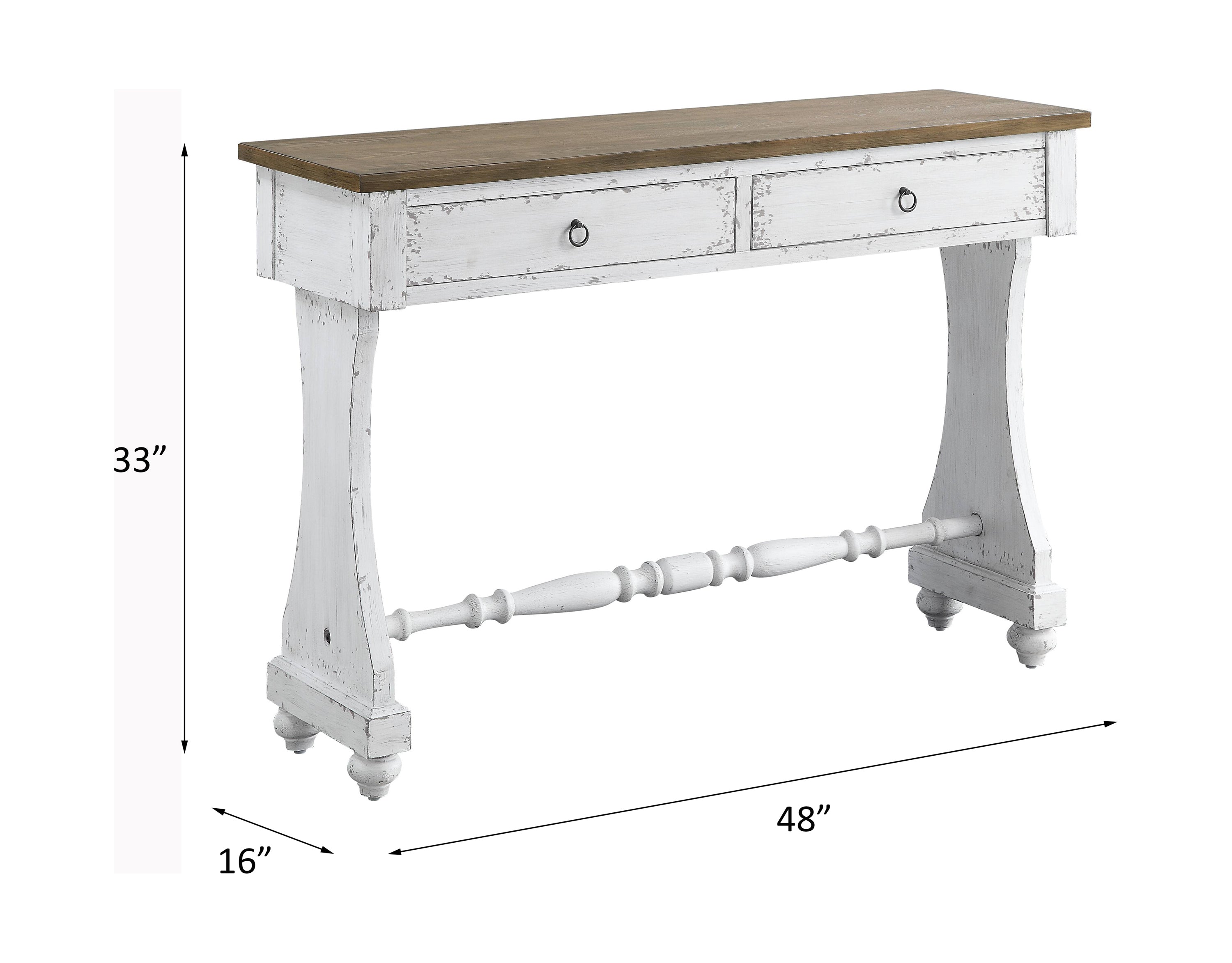 Farmhouse entryway table antique white