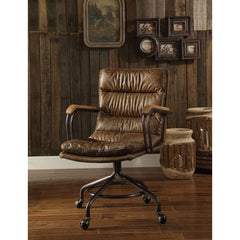 Vintage Office Chair, Top Grain Leather - Whiskey