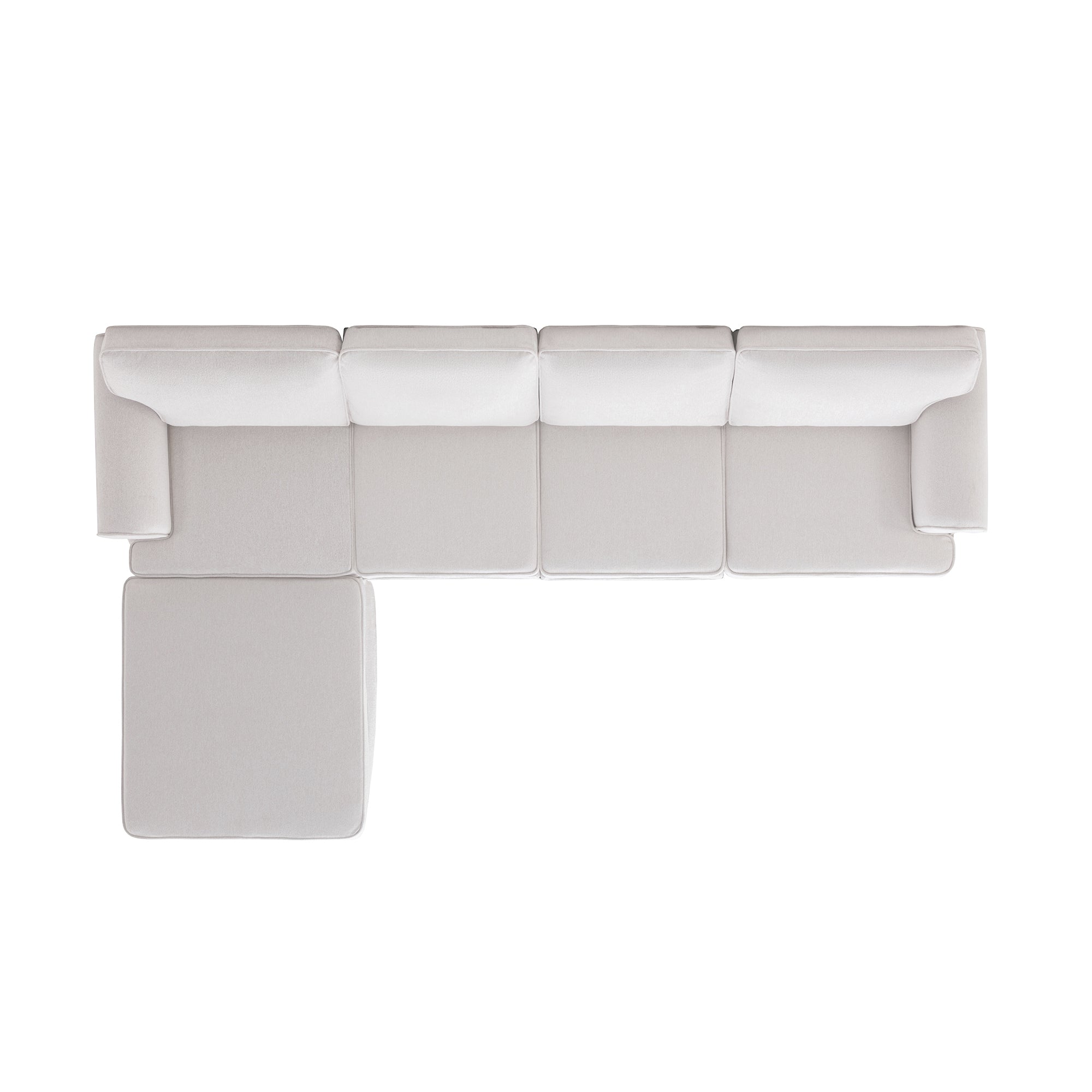 109.4" Fabric Upholstered Modular Sofa Collection, Sectional Couch with removable Ottoman  - Light Beige