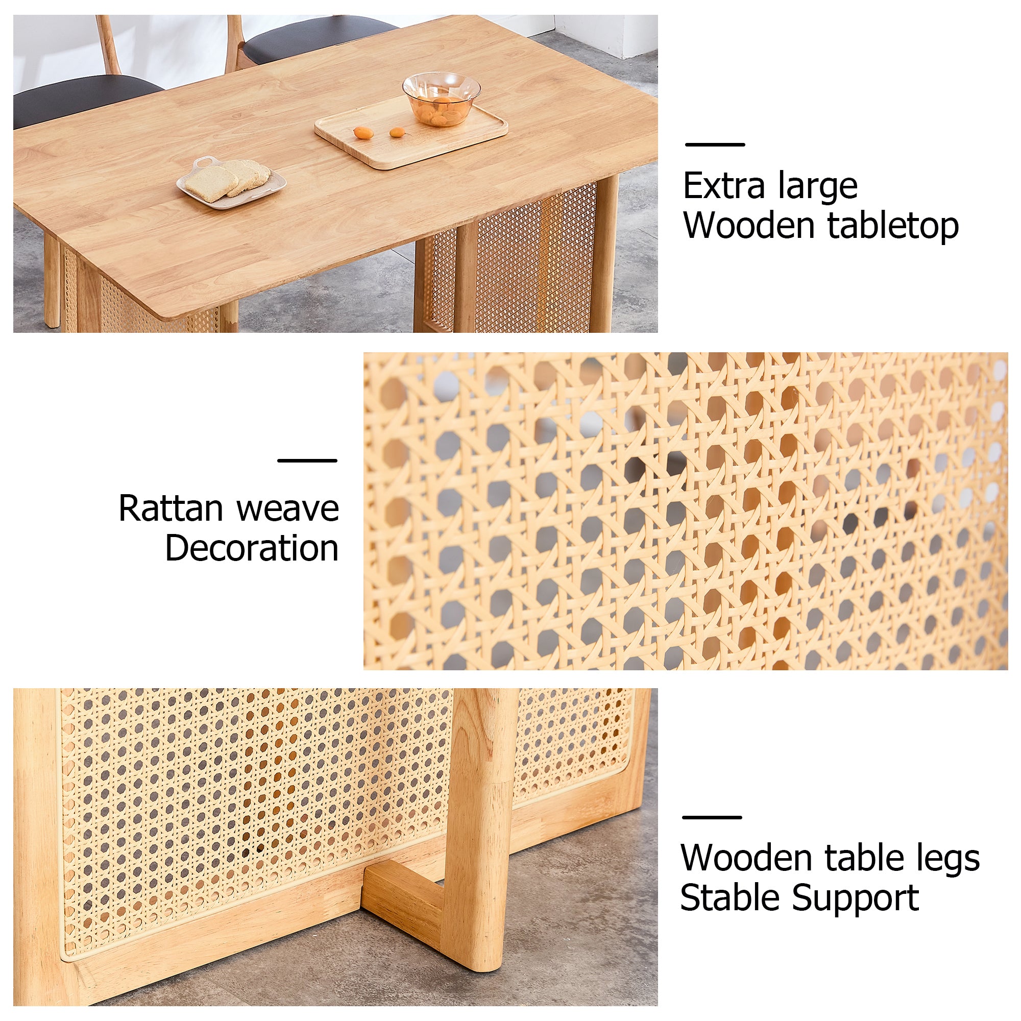 Retro Dining Table MDF Dining Table - Oak