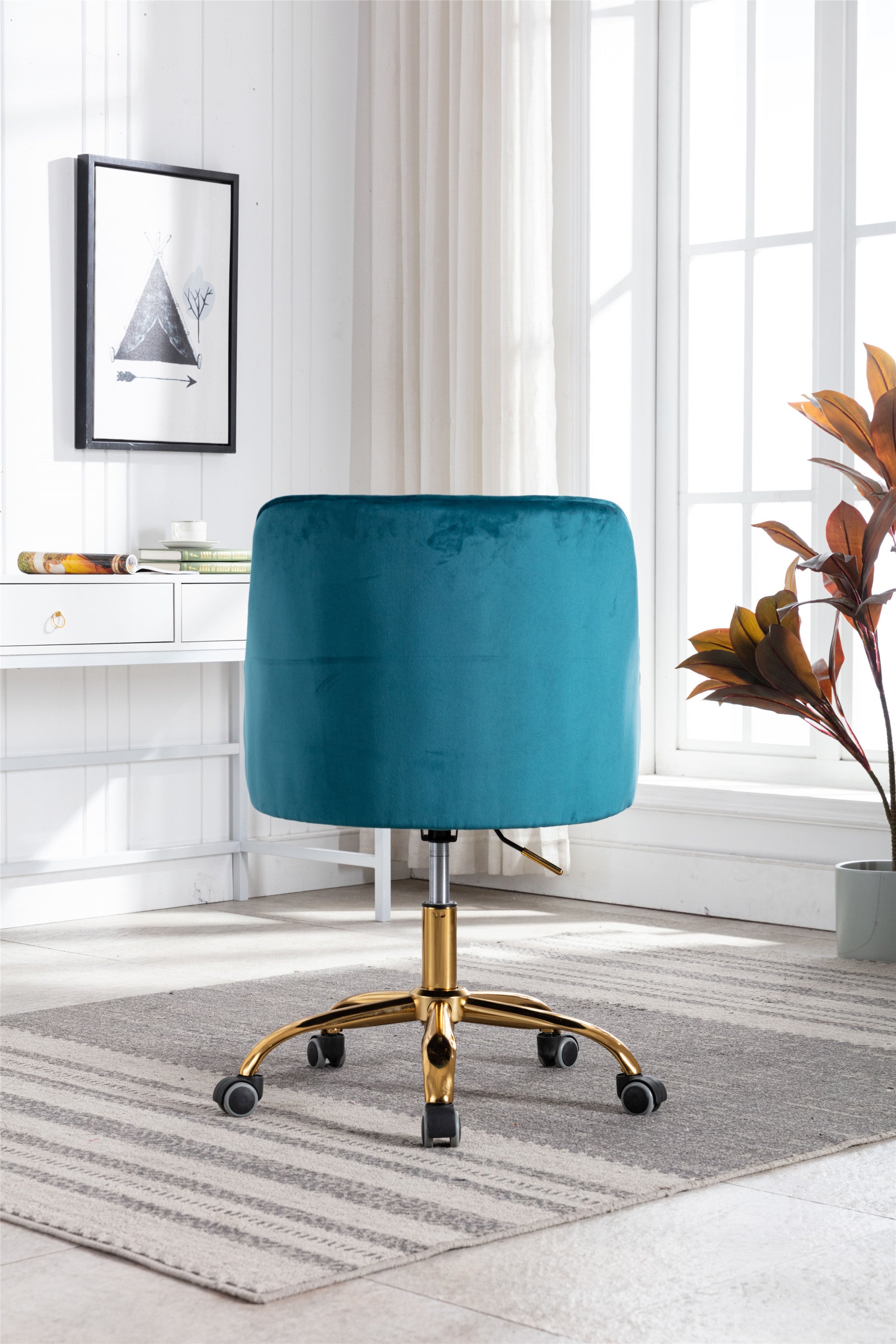 Modern Swivel Shell Chair - Teal