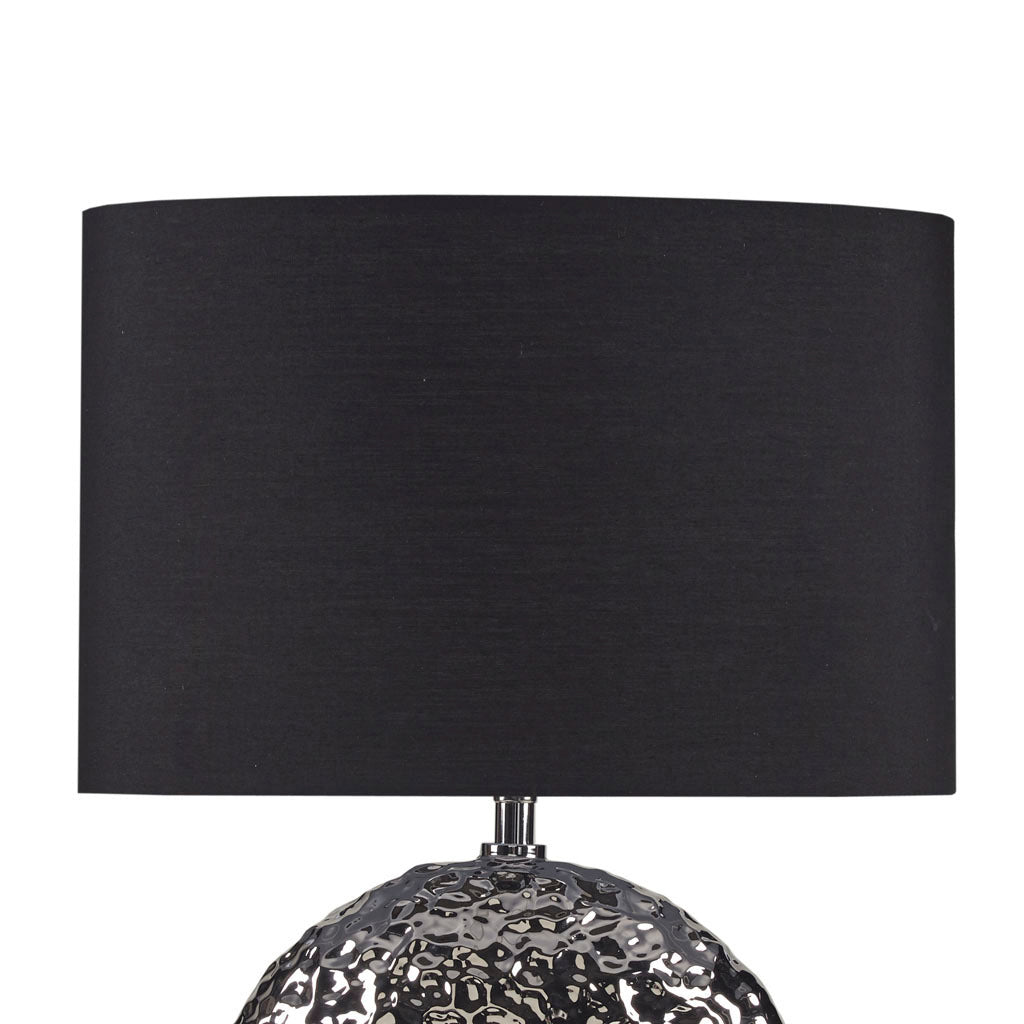 Alessio Oval Ceramic Table Lamp - Silver