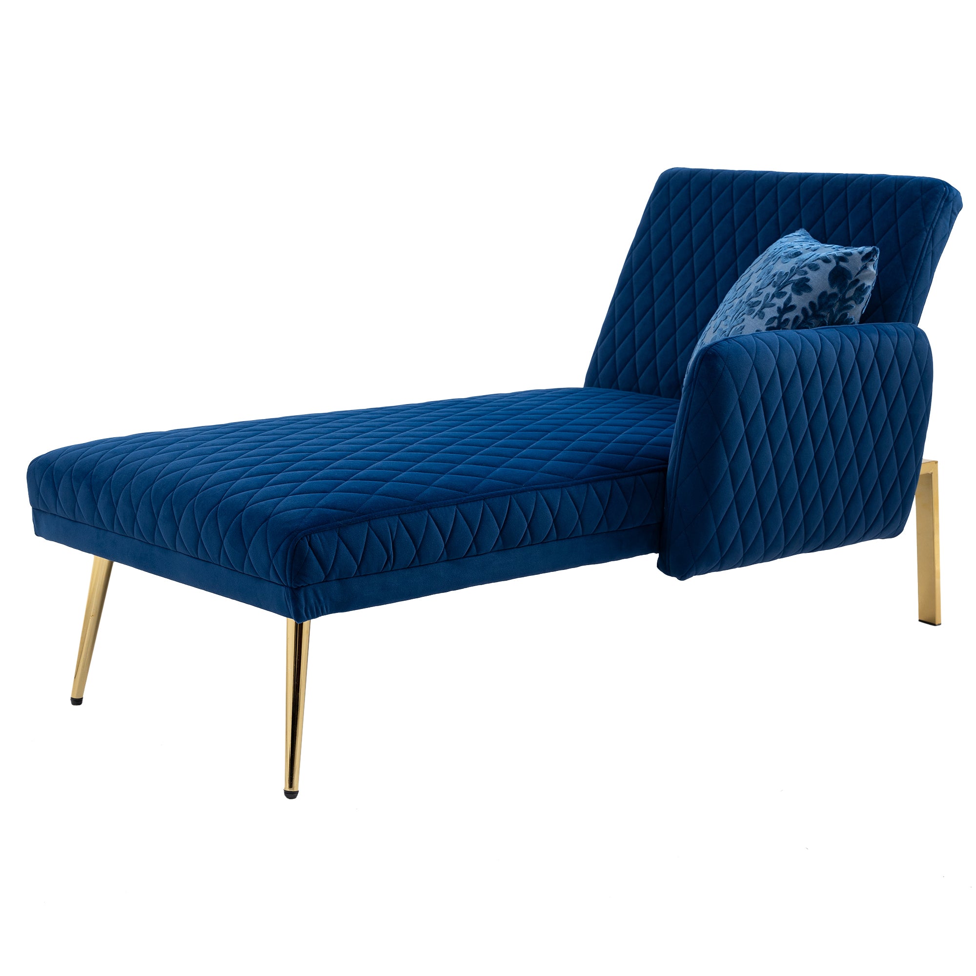Velvet Loveseat Sofa with Metal Feet - Navy