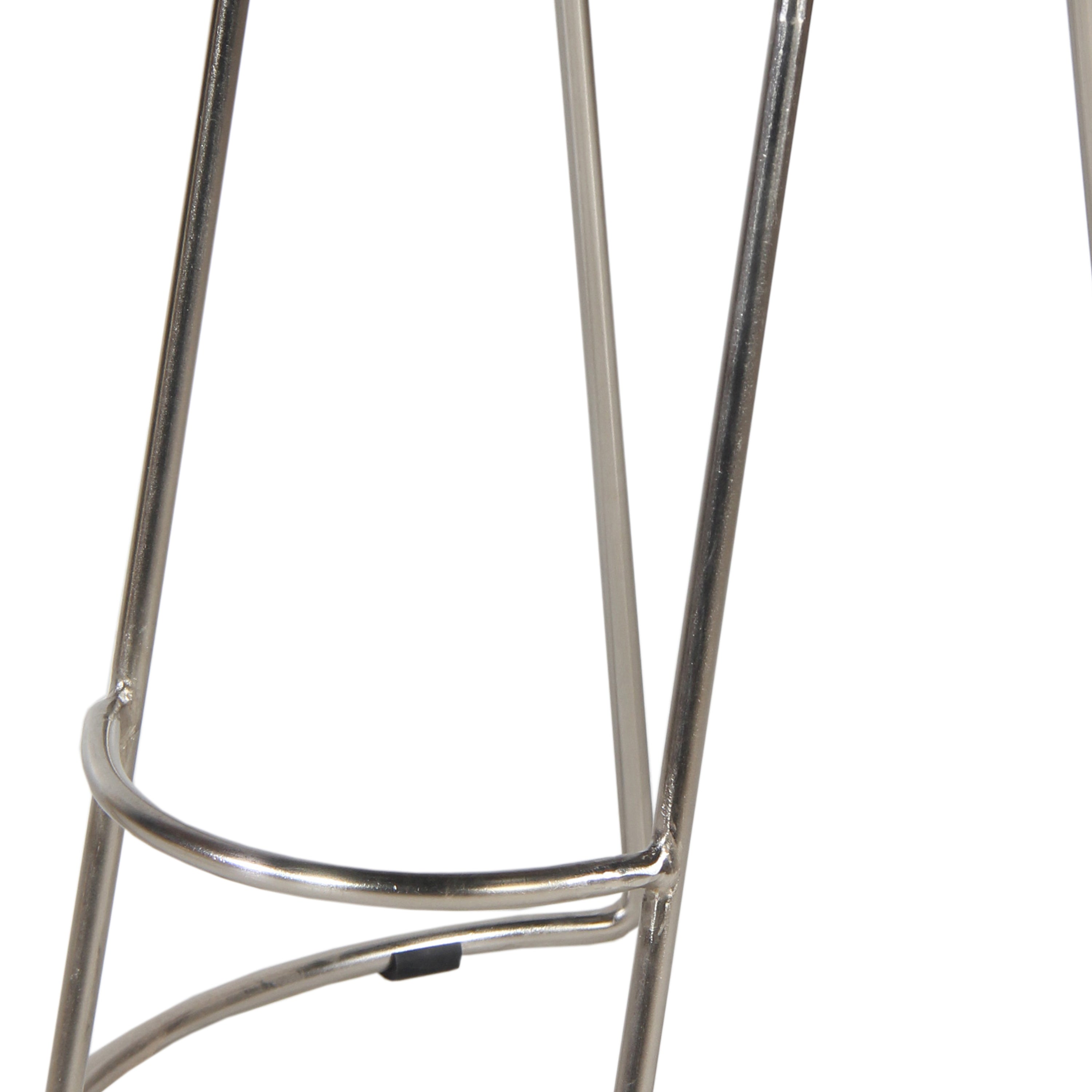 Farmhouse Counter Height Barstool with Wooden Saddle Seat - Brown and Silver