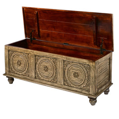 MAICOSY 47" Handcrafted Acacia Wood Chest Lift Storage Wooden Trunk Cedar Box