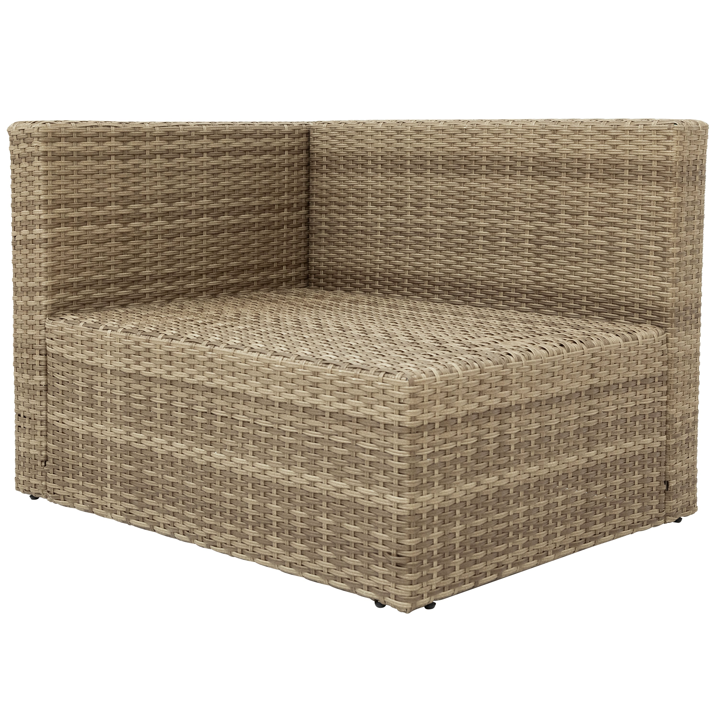 Outdoor Patio Furniture Set, 5-Piece Wicker Rattan Sectional Sofa Set - Brown and Beige