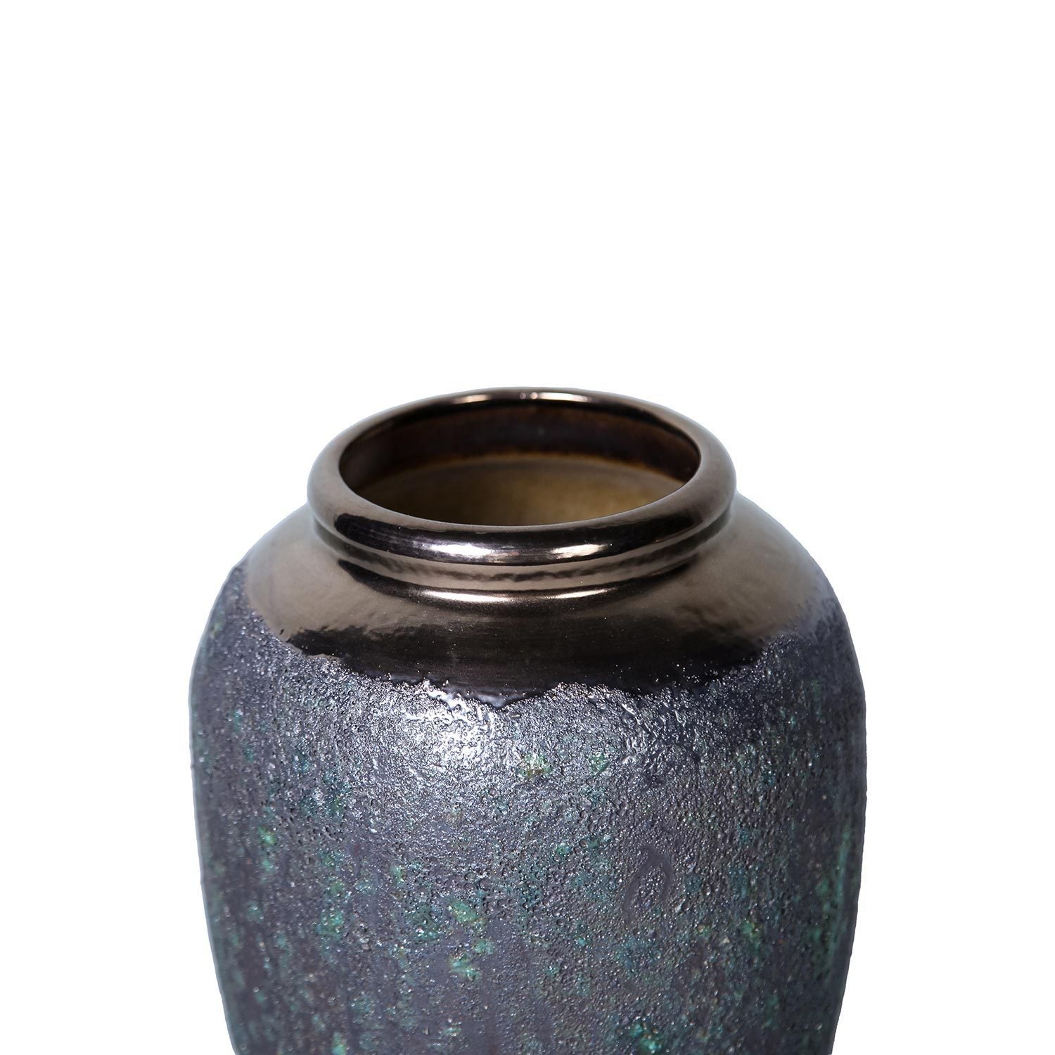 12"H Artisanal Piece Vintage Smoke Ceramic Vase