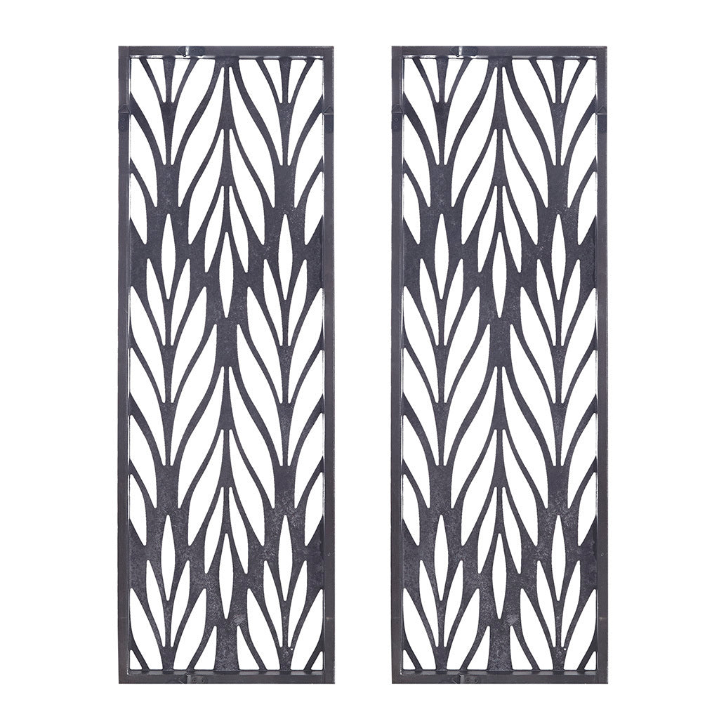 Florian Grey Laser Cut Wood 2-piece Panel Wall Decor Set - Grey